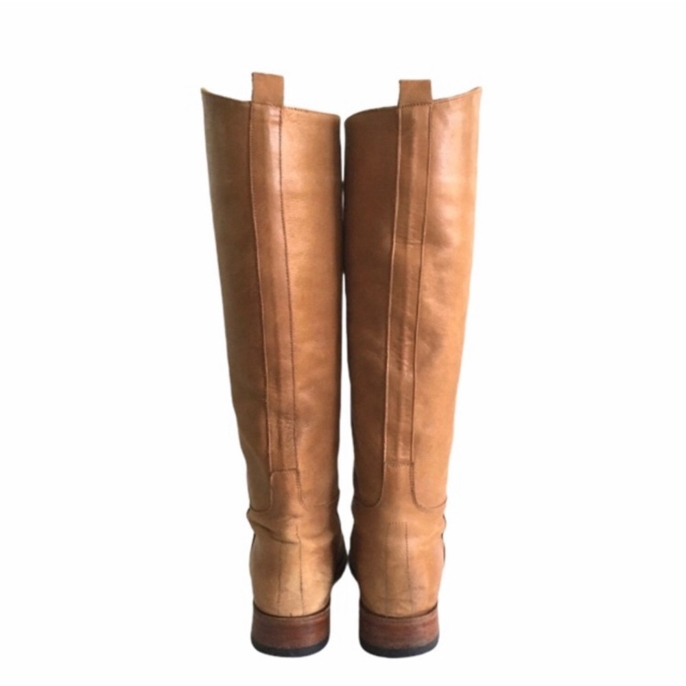 TONY MORA Tall Flat Leather Boots Brown 8 - Picture 2 of 10